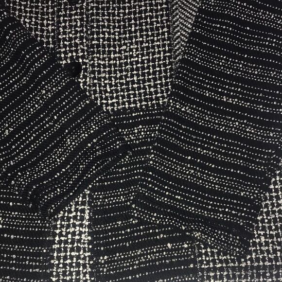 Chico’s Design Patchwork Look Jacket Button Front Black & White Size 1 Medium - Picture 4 of 12